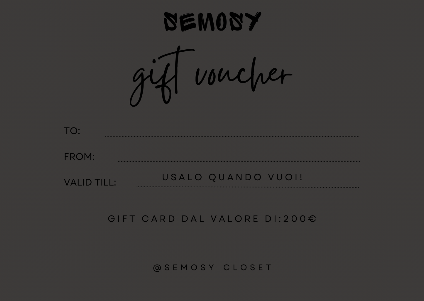 GIFT CARD SEMOSY